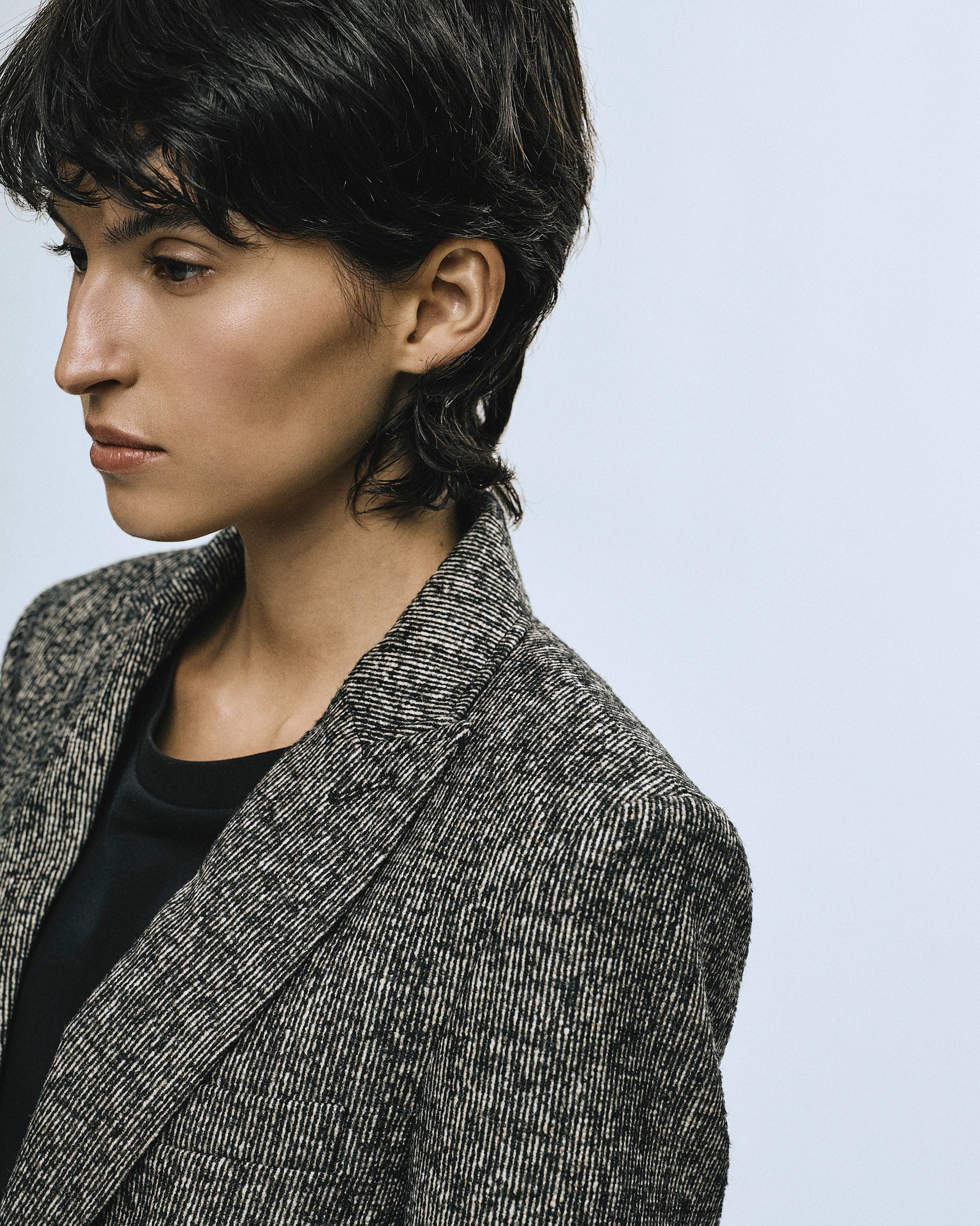 Blazer in meliertem Streifen