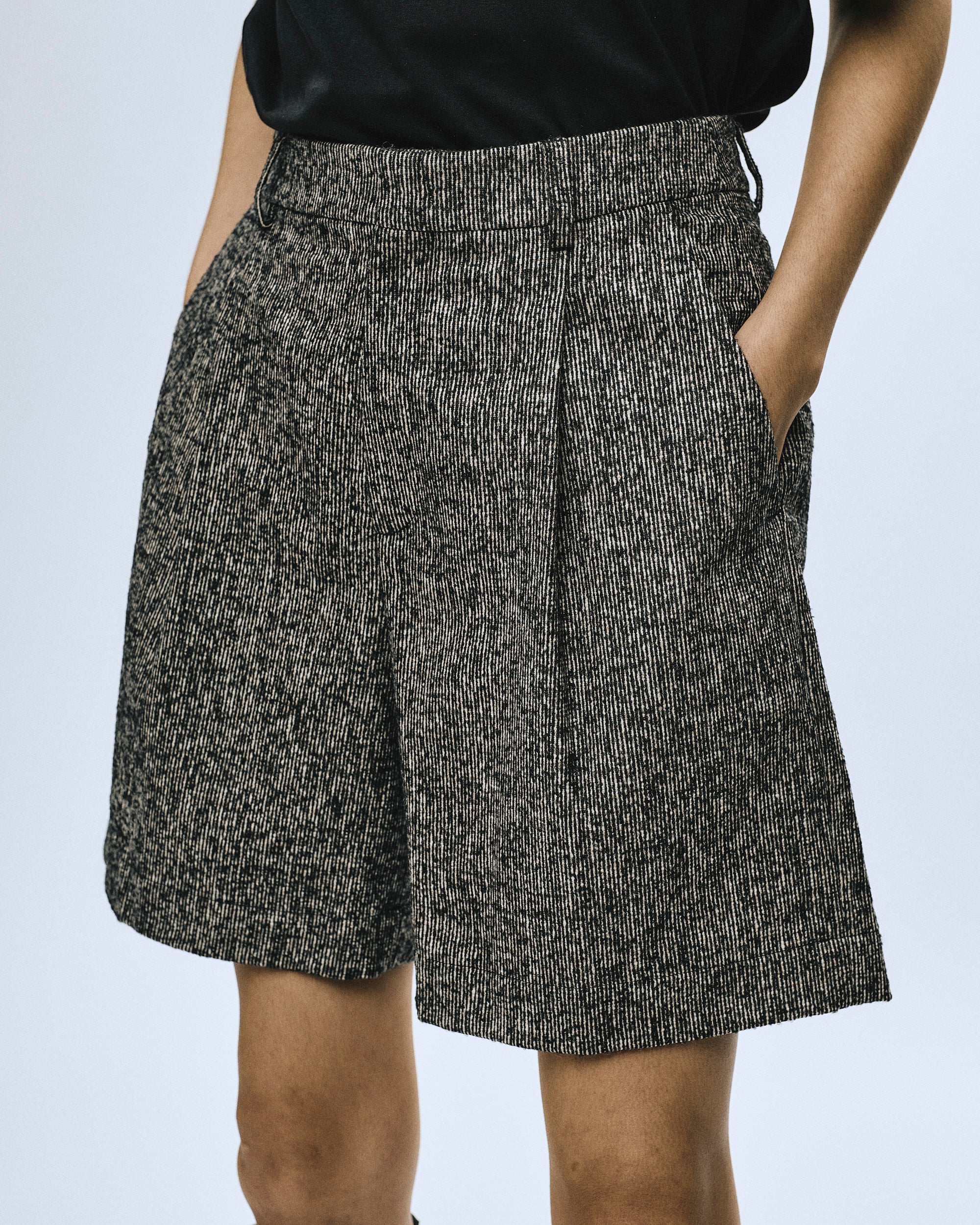 Shorts in meliertem Streifen