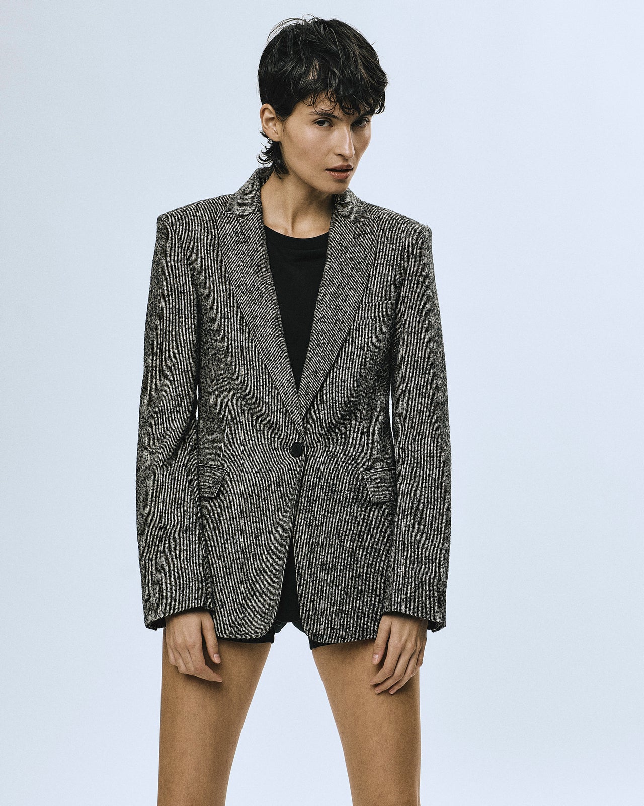 Blazer in meliertem Streifen