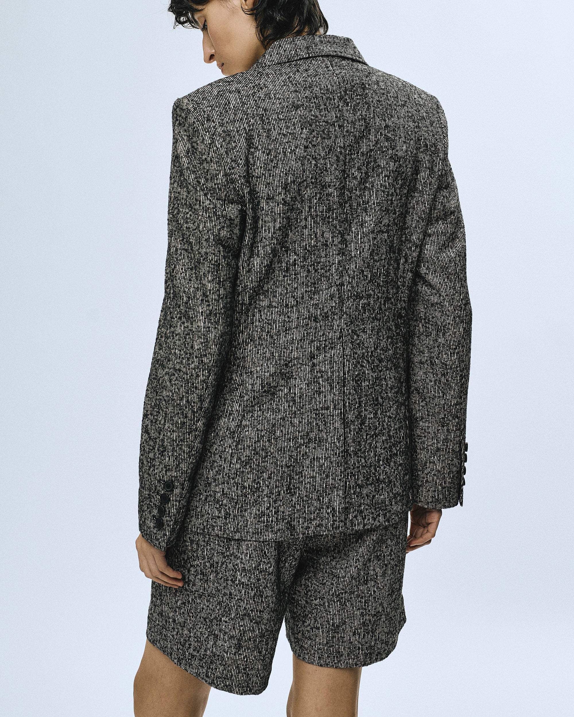 Blazer in meliertem Streifen