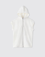 Sleeveless zip jacket in organic cotton - unisex